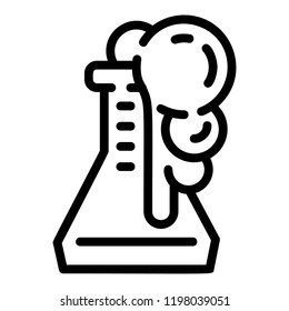 Flask reaction icon. Outline flask reaction vector icon for web design isolated on white background