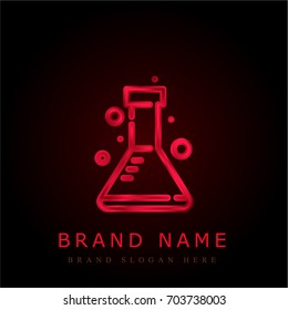 Flask red chromium metallic logo