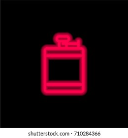 Flask red glowing neon ui ux icon. Glowing sign logo vector