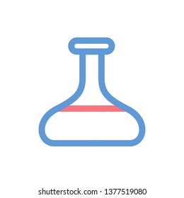 Flask Research Simple Line Icon in minimal style - vector eps