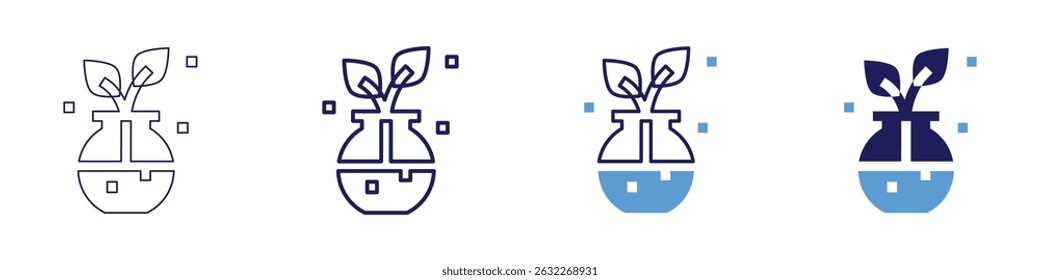 Flask routing icon in 4 different styles. Thin Line, Line, Bold Line, Duotone. Duotone style. Editable stroke.