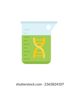 Flask science icon flat vector. Gmo food. Test organism isolated