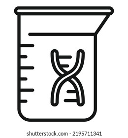 Flask science icon outline vector. Gmo food. Test organism