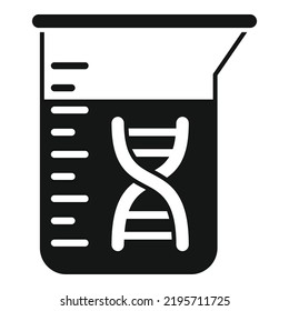 Flask Science Icon Simple Vector. Gmo Food. Test Organism