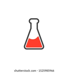 Flask science lab graphic design template vector