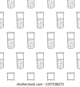 flask seamless pattern isolated on white background