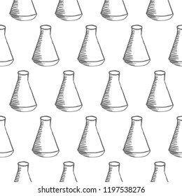 flask seamless pattern isolated on white background
