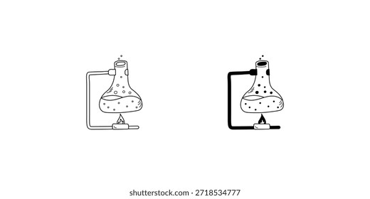 Icono de conjunto de frasco con fondo blanco Vector Ilustración de stock
