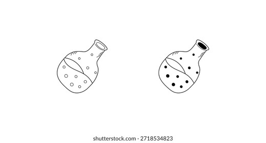Icono de conjunto de frasco con fondo blanco Vector Ilustración de stock