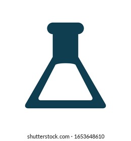Flask silhouette style icon design, Chemistry substance science laboratory research technology biology equipment and test theme Vector illustration