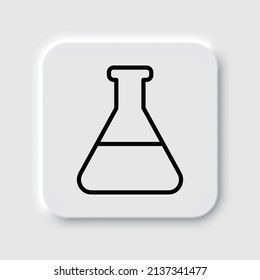 Flask simple icon vector. Flat desing. Neumorphism design.ai