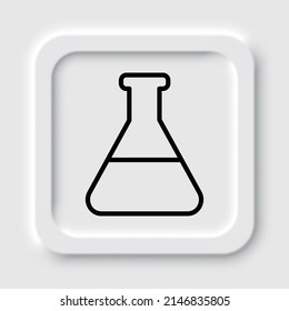 Flask simple icon vector. Flat design. Neumorphism design.ai