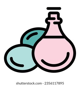 Flask spa icon outline vector. Towel blanket. Rag textile color flat