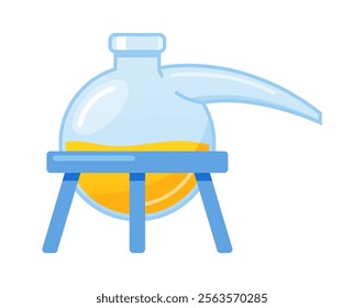 Flask with spout on tripod