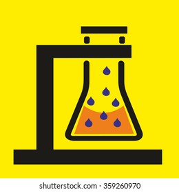 flask with substance as chemistry - Stock Vector Illustration
