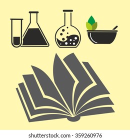 flask with substance as chemistry - Stock Vector Illustration
