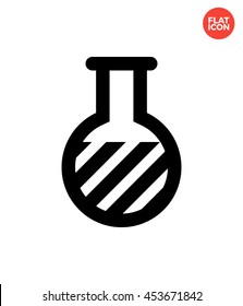 Flask with substance Icon Flat Style Isolated Vector Illustration