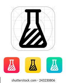 Flask with substance icon on white background.. Vector illustration.