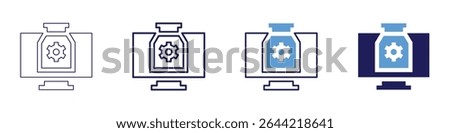 Flask swagger icon in 4 different styles. Thin Line, Line, Bold Line, Duotone. Duotone style. Editable stroke.