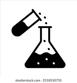 Frasco con tubo de ensayo, un ícono increíble de experimento en estilo moderno, listo para usar Vector, aparato de laboratorio