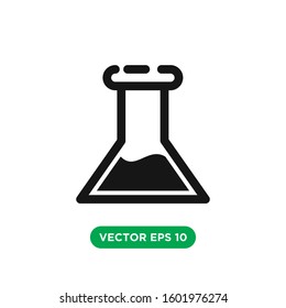 flask test tube lab icon vector concept design template