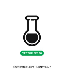 flask test tube lab icon vector concept design template