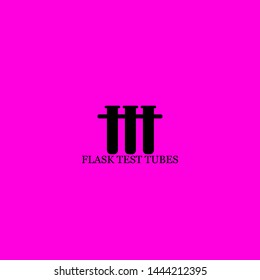 flask test tubes icon sign signifier vector