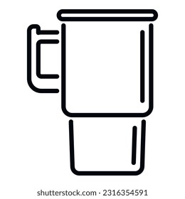 Flask thermo cup icon outline vector. Coffee mug. Travel recycle