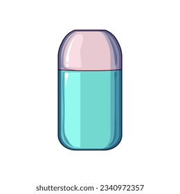 flask thermos bottle cartoon. water reusable, blank mockup, sport steel flask thermos bottle sign. isolated symbol vector illustration