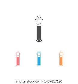 Flask Tube Chemical Laboratory Icon Set Vector 