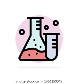 Flask, Tube, Lab, Science Abstract Circle Background Flat color Icon. Vector Icon Template background
