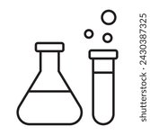 Flask tube lab science line icon. vector illustration.