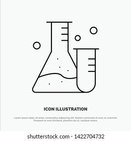 Flask, Tube, Lab, Science Line Icon Vector