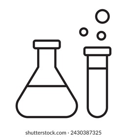 Flask Tube Lab Science Line-Symbol. Vektor-Illustration.