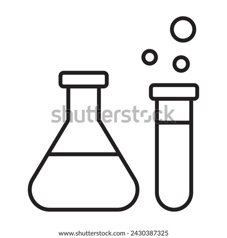 Flask tube lab science line icon. vector illustration.
