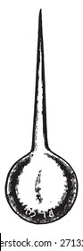 Flask used for collecting fluids, water, etc, vintage engraved illustration. 
