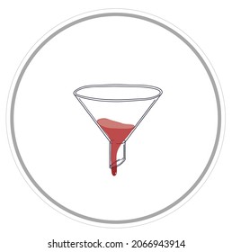 flask with vaccine. substances in a chemical laboratory. linear illustration