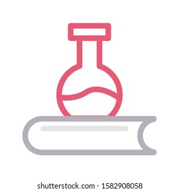 flask vector color line icon 