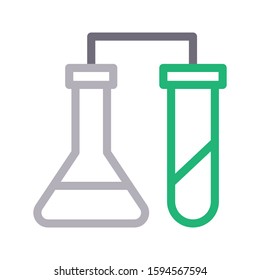 flask vector color line icon 