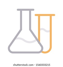flask vector colour line icon 