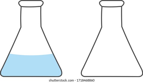 Flask Vector Drawing, Experiment Tube Icon