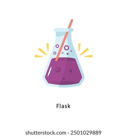 Flask Vector Flat Icon Design illustration Symbol on White background EPS 10 File 