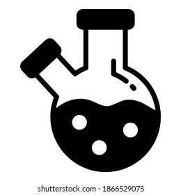 flask vector glyph icon, school and education icon