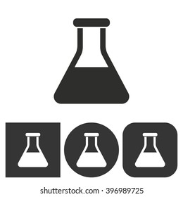 Flask   vector icon. Black  illustration isolated on white  background for graphic and web design.