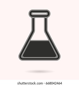 Flask vector icon. Black illustration isolated on white background for graphic and web design.
