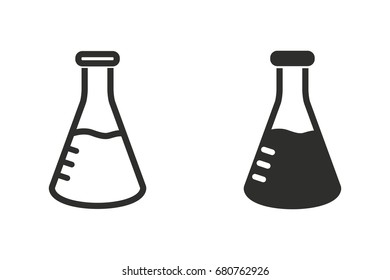 Flask vector icon. Black illustration isolated on white background for graphic and web design.