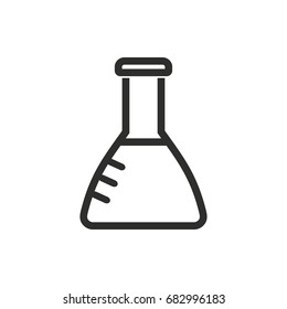 Flask vector icon. Black illustration isolated on white background for graphic and web design.