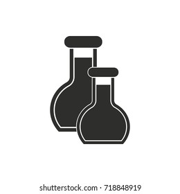 Flask vector icon. Black illustration isolated on white background for graphic and web design.