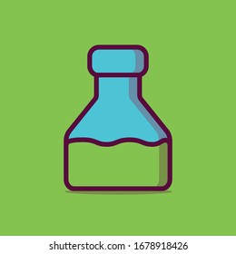 Flask Vector Icon Illustration. Flat Cartoon Style Suitable for Web Landing Page, Banner, Sticker, Background.