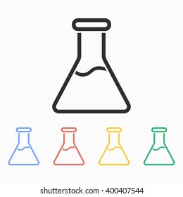 Flask  vector icon. Illustration isolated on white  background for graphic and web design.